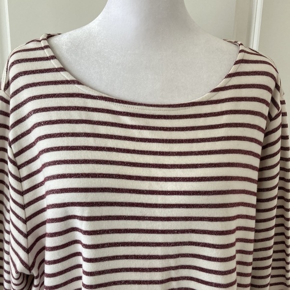 Cj banks 2X top stripes pockets white purple crewneck - Picture 5 of 10